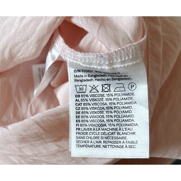 H&M Womens Size XS Pink Long Sleeve Viscose Blend Button Front Collared Shirt - Picture 6 of 7